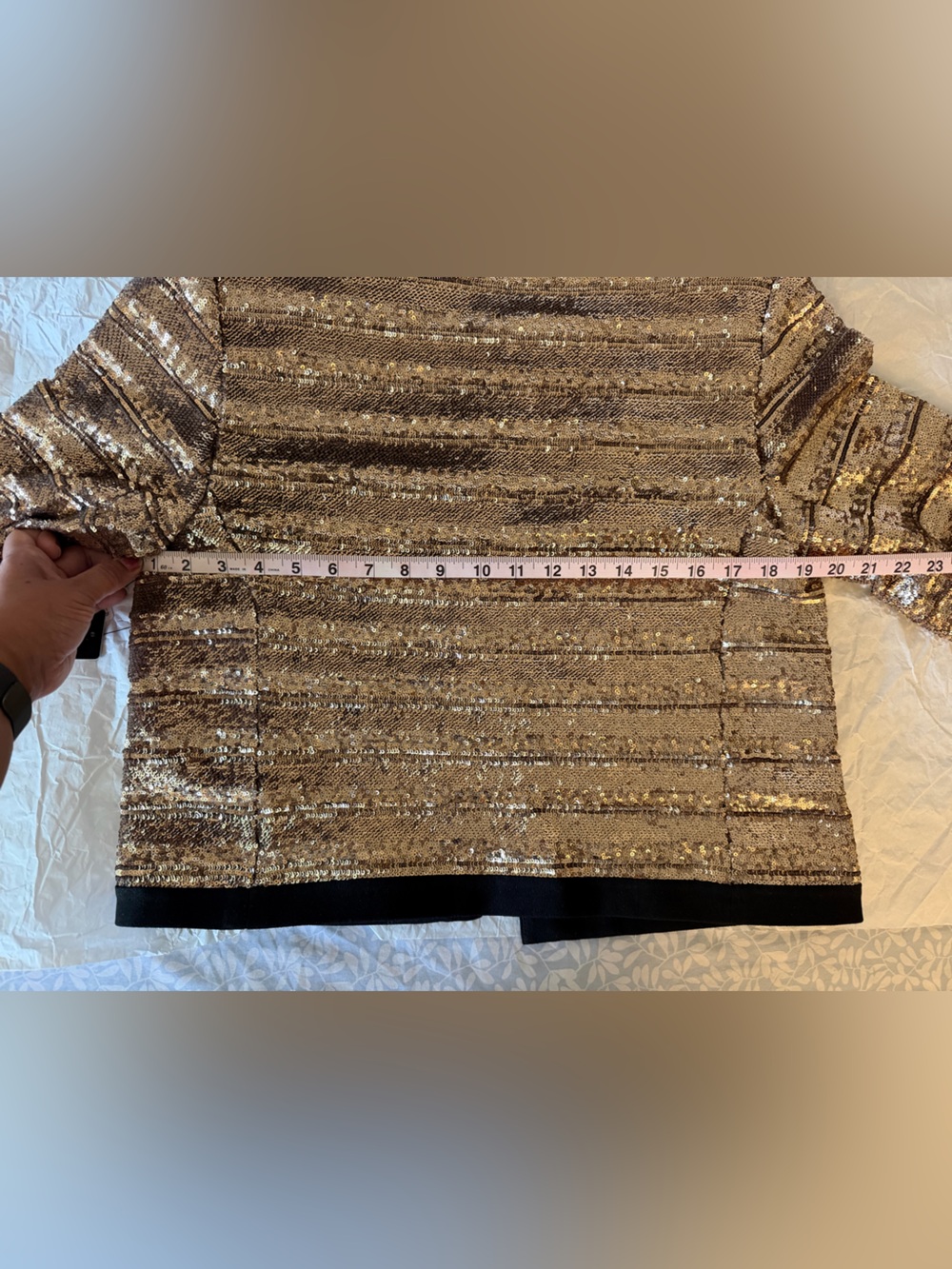 NWT Express TIPPED Gold SEQUIN STRIPED JACKET Size Medium - Picture 9 of 15